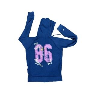 Y2k Victorias Secret PINK Blue Sweatshirt U.S. Navy Military Zip Up Hoodie Large